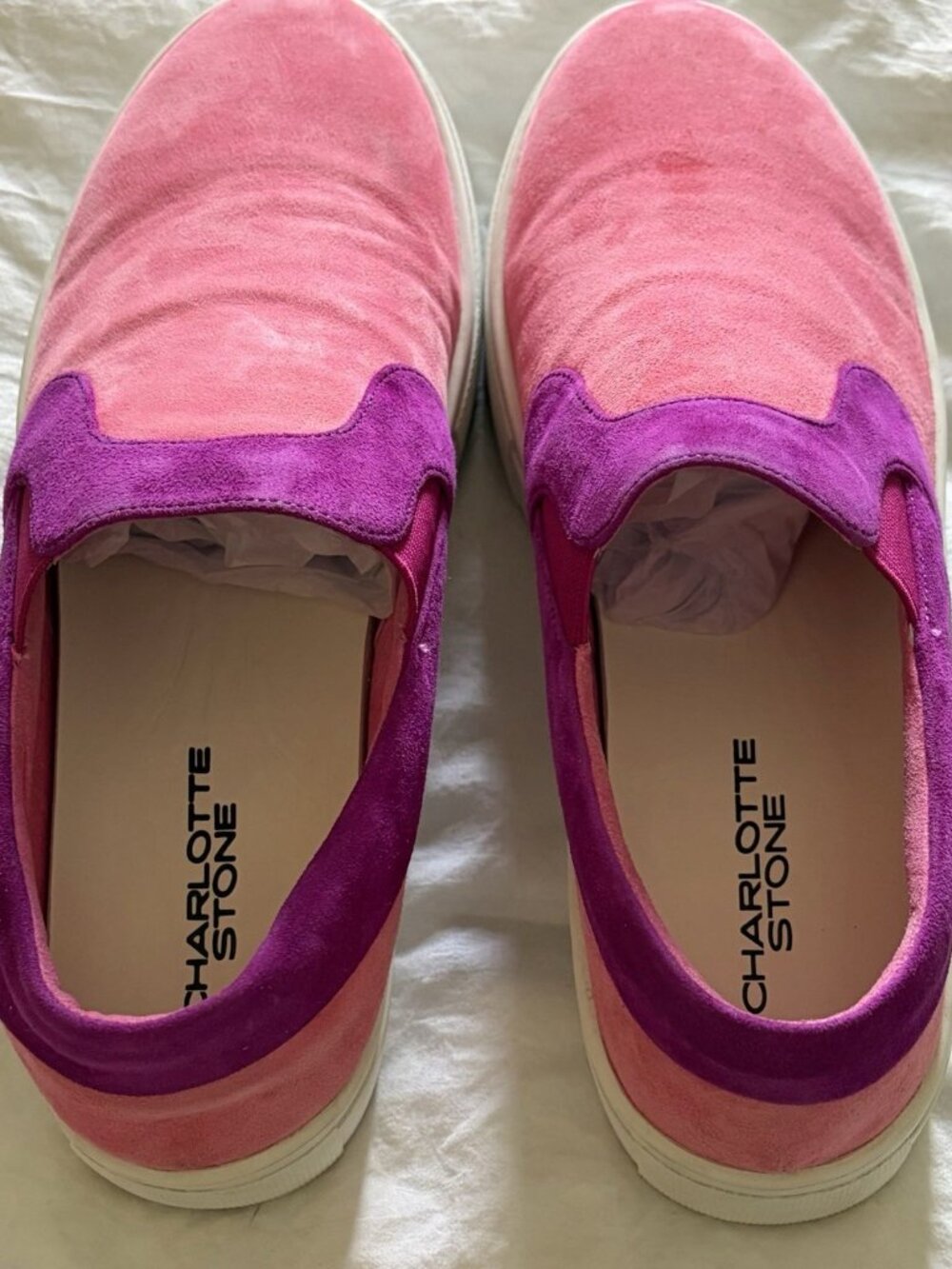 Charlotte Stone Pink & Purple Slip-On Suede Sneakers - Picture 7 of 10